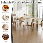 YOUNIKE Dining Chair with High Back Single Mid Century Modern Kitchen Chair Boucle Fabric Upholstered Armless Accent Chair 20" Wide Padded Seat with Wooden Leg for Dining Living Room Bedroom Beige