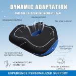 SERENESITZ Orthopedic Seat Cushion, Ergonomic Memory Foam Cushions, Cushions Pad Pillow for Office, Car Seat, Airplane, Sciatica & Back Pain Relief for Long Sitting