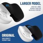 Everlasting Comfort Doctor Recommended Memory Foam Seat Cushion for Office Chairs & Car - Ergonomic Office Desk Accessories - Cushions for Tailbone Pain Relief, Sciatica (Black, X-Large)