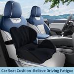 Lexeme X Large Memory Foam Seat Cushion Lumbar Support Pillow for Sciatica & Tailbone Pressure Relief Coccyx Pad for Office Chair, Car,Wheelchair,Home,Office