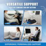 SERENESITZ Orthopedic Seat Cushion, Ergonomic Memory Foam Cushions, Cushions Pad Pillow for Office, Car Seat, Airplane, Sciatica & Back Pain Relief for Long Sitting