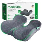 medisana Seat Cushion, SC 100 Seat Cushions for Office Chairs, Car Seat, Wheelchair - Sciatica & Tailbone & Coccyx Pain Relief Pillow for Driver Sedentary, Gift for Women Men(Size:18*14.6*3.54in-Grey)