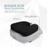 Extra Large Memory Foam Seat Cushions for Office Chairs, Pressure Relief Seat Cushion for Tailbone Pain Relief, Sciatica & Back Pain, Ergonomic Office Chair Cushion for Long Sitting & Driving (Black)