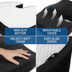 Everlasting Comfort Doctor Recommended Memory Foam Seat Cushion for Office Chairs & Car - Ergonomic Office Desk Accessories - Cushions for Tailbone Pain Relief, Sciatica (Black Upgraded, Large)