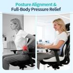 KINEMORA Seat Cushion for Office Chair and Car, Back & Tailbone Pain Relief, Raised Cushion for Back and Butt, Improves Sitting Posture, Ergonomic Memory Foam Lumbar Cushion, Double-Sided Anti-Slip