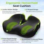 AUVON Ergonomic Donut Pillow Seat Cushion for Hemorrhoid & Tailbone Pain Relief, Thick Memory Foam Chair Cushions with Firm Support for Coccyx, Sciatica, Pressure Sores, Pregnancy, Postpartum Recovery