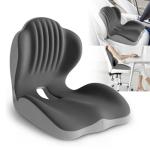 Ergonomic Lumbar & Seat Support Cushion, 2-in-1 Memory Foam Cushion with Coccyx Hollow Design for Office Chair, Car Seat, Home Use - Relieves Back & Hip Pain