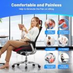 Seat Cushion, Wide & Soft Support Memory Foam Cushion for Office Chair, Desk Chair, Car Seat, Airplane, Ergonomic Sciatica, Hip & Tailbone Pain Relief Cushion for Long Sitting