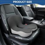 Urban Deco Memory Foam Seat Cushion, Office Chair Seat Cushion with L-Shaped Design, Ergonomic Back and Seat Pad Cushion for Car, Driving, Office, Black+Grey