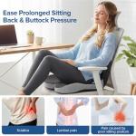 Urban Deco Memory Foam Seat Cushion, Office Chair Seat Cushion with L-Shaped Design, Ergonomic Back and Seat Pad Cushion for Car, Driving, Office, Black+Grey