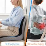 Watshyon Ergonomic Memory Foam Reenly Back and Seat Cushion & Non-Slip Base with Adjustable Straps for Office Seat Cushion and Car Cushion,Removable Washable Cover- Breathable Mesh