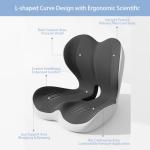 StarAneer Seat Cushion Premium Ergonomic Memory Foam Car & Office Chair Seat Cushion - Orthopedic Lumbar Support for Back Pain Relief, Non-Slip Design for Car, Truck, Home Chair & Office Seat