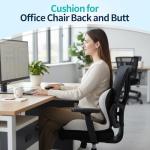 KINEMORA Seat Cushion for Office Chair and Car, Back & Tailbone Pain Relief, Raised Cushion for Back and Butt, Improves Sitting Posture, Ergonomic Memory Foam Lumbar Cushion, Double-Sided Anti-Slip