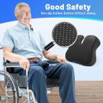 Seat Cushion, Wide & Soft Support Memory Foam Cushion for Office Chair, Desk Chair, Car Seat, Airplane, Ergonomic Sciatica, Hip & Tailbone Pain Relief Cushion for Long Sitting