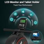 Rowing Machine, WENOKER Magnetic Rower for Home with 350LB Weight Capacity, Whisper Quiet Resistance, LCD Monitor & Tablet Holder, Comfortable Seat Cushion, Compact Space-Saving Design