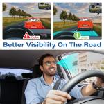 Car Seat Cushion, Ergonomic Memory Foam Car Cushion for Sciatica Pain Relief, Larger Driving Seat Pillow for Short Drivers on Long Drives - Butt Pillow for Truck, Office, Wheelchair - Black&Gray