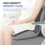 Ergonomic Lumbar & Seat Support Cushion, 2-in-1 Memory Foam Cushion with Coccyx Hollow Design for Office Chair, Car Seat, Home Use - Relieves Back & Hip Pain