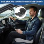 Urban Deco Memory Foam Seat Cushion, Office Chair Seat Cushion with L-Shaped Design, Ergonomic Back and Seat Pad Cushion for Car, Driving, Office, Black+Grey