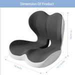 StarAneer Seat Cushion Premium Ergonomic Memory Foam Car & Office Chair Seat Cushion - Orthopedic Lumbar Support for Back Pain Relief, Non-Slip Design for Car, Truck, Home Chair & Office Seat