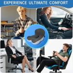 XZdream Memory Foam Seat Cushion,Office Chair Cushion with Lumbar Support for Back Pressure Relief, Car Seat Cushion with Adjustable Strap,Sciatica Pad Cushions for Car,Truck, Desk,Gaming Chair