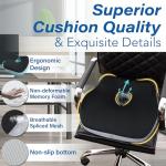 Car Seat Cushion, Ergonomic Memory Foam Car Cushion for Sciatica Pain Relief, Larger Driving Seat Pillow for Short Drivers on Long Drives - Butt Pillow for Truck, Office, Wheelchair - Black&Gray