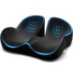 AUVON Gel Seat Cushions for Office Chairs, Ergonomic Memory Foam Chair Cushions for Long-Sitting Support & Sciatica, Back, Tailbone Pain Relief, Breathable Car Seat Cushion with Anti-Slip Base