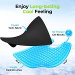 AUVON Gel Wheelchair Seat Cushion, Relieve Sciatica, Back, Coccyx, Pressure Sore and Ulcer Pain, Refreshing Ergonomic Chair Cushion with Waterproof Silk Fabric, Anti-Slip Cover