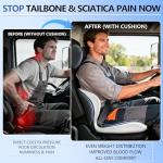 Truck Seat Cushion and Headrest 2-in-1 Set for Truck Driver, Lumbar Support Car Cushions for Long Haul Driving, Memory Foam for Semi Truck & Big Rig, Ergonomic Relief for Back & Sciatic Pain