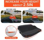 Lofty Aim Car Seat Cushion, Comfort Memory Foam Car Cushions for Driving - Sciatica & Lower Back Pain Relief, Driver Seat Pillow for Auto, Office Chair, Wheelchair - Black