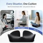 ZIKEE Thickened Seat Cushion, Ergonomic Memory Foam Hemorrhoid Pillow for Hip, Sciatica, Long Sitting Relief, 6.0" Thick Office Chair Cushion with Widened Cutout for Tailbone Pain Relief in Car, Home