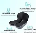 Kurbetts Back and Seat Cushion,Ergonomic Memory Foam L-Shaped Integrated Seat Cushions with Adjustable Strap,Ultra Breathable Non-Slip Design for Office Chair,Car,Wheelchair (Gray)