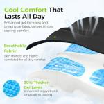 AUVON Gel Seat Cushions for Office Chairs, Ergonomic Memory Foam Chair Cushions for Long-Sitting Support & Sciatica, Back, Tailbone Pain Relief, Breathable Car Seat Cushion with Anti-Slip Base