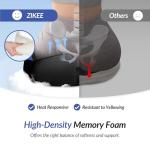 ZIKEE Thickened Seat Cushion, Ergonomic Memory Foam Hemorrhoid Pillow for Hip, Sciatica, Long Sitting Relief, 6.0" Thick Office Chair Cushion with Widened Cutout for Tailbone Pain Relief in Car, Home
