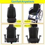 kingphenix Car Seat Cushion with Back Support Pillow: Enhanced Comfort Memory Foam Design for Pain Relief, Ideal for Drivers and Office Use - Ergonomic Lumbar Comfort for Long Sitting - Black