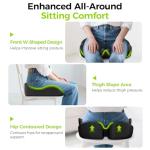 AUVON Gel Seat Cushions for Office Chairs, Ergonomic Memory Foam Chair Cushions for Long-Sitting Support & Sciatica, Back, Tailbone Pain Relief, Breathable Car Seat Cushion with Anti-Slip Base