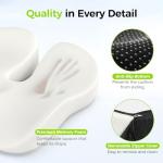 AUVON Gel Seat Cushions for Office Chairs, Ergonomic Memory Foam Chair Cushions for Long-Sitting Support & Sciatica, Back, Tailbone Pain Relief, Breathable Car Seat Cushion with Anti-Slip Base