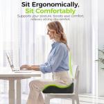 AUVON Gel Seat Cushions for Office Chairs, Ergonomic Memory Foam Chair Cushions for Long-Sitting Support & Sciatica, Back, Tailbone Pain Relief, Breathable Car Seat Cushion with Anti-Slip Base