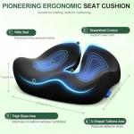 Desiontal Seat Cushion, Large Size Office Chair Cushion for Work Home Driving, Memory Foam Sciatica Pressure Relief, Office Chair Cushion for Wheelchair Car, Best Gifts for Senior Women Men