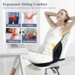 Mosxoed Seat Cushion for Truck Driver, Memory Foam Truck Seat Cushion with Adjustable Strap – Ergonomic Back Support & Sciatica Relief for Long Drives, Semi Truck Accessories, Dark Gray