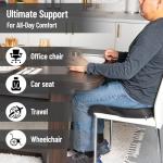 Mind Reader Air-Cloud Seat Cushion, Ergonomic Support for Posture, Pressure Relief, and Pain Reduction, Portable with Washable Cover, Memory Foam, Black