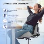 Pakanana Extra Thick & Large Office Chair Cushion,3.75 lbs Back and Seat Cushion for Tailbone Pain Relief,Raised Seat Cushion Edge and Thickened Lumbar Support,Suitable for Office and Home Seat