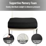 Mind Reader Air-Cloud Seat Cushion, Ergonomic Support for Posture, Pressure Relief, and Pain Reduction, Portable with Washable Cover, Memory Foam, Black