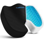 Office Chair Seat Cushion, Cooling Gel Enhanced Memory Foam Cushion for Long Sitting - Back, Sciatica, Coccyx, Tailbone Pain Relief Pillow - for Office, Gaming, Car, Wheelchair - Black, X-Large