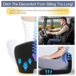 Mosxoed Seat Cushion for Truck Driver, Memory Foam Truck Seat Cushion with Adjustable Strap – Ergonomic Back Support & Sciatica Relief for Long Drives, Semi Truck Accessories, Dark Gray