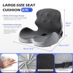 Pakanana Extra Thick & Large Office Chair Cushion,3.75 lbs Back and Seat Cushion for Tailbone Pain Relief,Raised Seat Cushion Edge and Thickened Lumbar Support,Suitable for Office and Home Seat