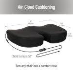 Mind Reader Heated Memory Foam Seat Cushion, Air-Cloud Technology, Coccyx & Hip Pain Relief with 4 Heat Settings, Timer & Auto Shut-Off, Black