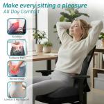 Memory Foam Seat Cushion,Office Chair Cushion with Lumbar Support,L-Shape Ergonomic Cushions with Strap,Non-Slip Sciatica,Hemorrhoids, Tailbone Pain Relief for Office Workers,Driver (Black+ Gray)