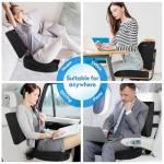 CloudBliss Seat Cushion, Office Chair Cushion,Car Seat Cushion, Lumbar Support Pillow for Office Chair, Back Support Memory Foam Pillow Coccyx Cushion for Tailbone & Sciatica Pain Relief,Black,X-Large
