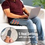 Mind Reader Heated Memory Foam Seat Cushion, Air-Cloud Technology, Coccyx & Hip Pain Relief with 4 Heat Settings, Timer & Auto Shut-Off, Black