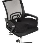 Mind Reader Air-Cloud Memory Foam Seat Cushion, Ergonomic Support for Lower Back, Coccyx, and Hip Pain Relief, Promotes Better Posture, Washable Cover, Black